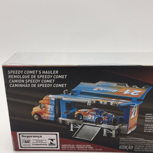 Disney Pixar Cars Speedy Comet’s Hauler Transport Truck Blinkr 21 Mattel Toy - Picture 9 of 14